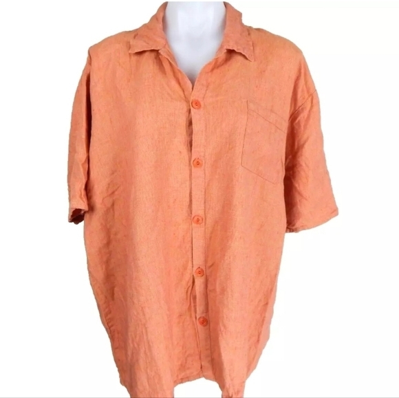 Flax Linen Button Down Shirt - Picture 1 of 3